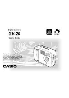 Casio GV 20 manual. Camera Instructions.